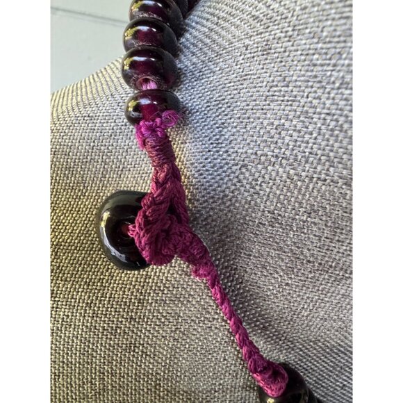 Vintage Style Chunky Purple Glass Bead Statement Necklace - Picture 5 of 7